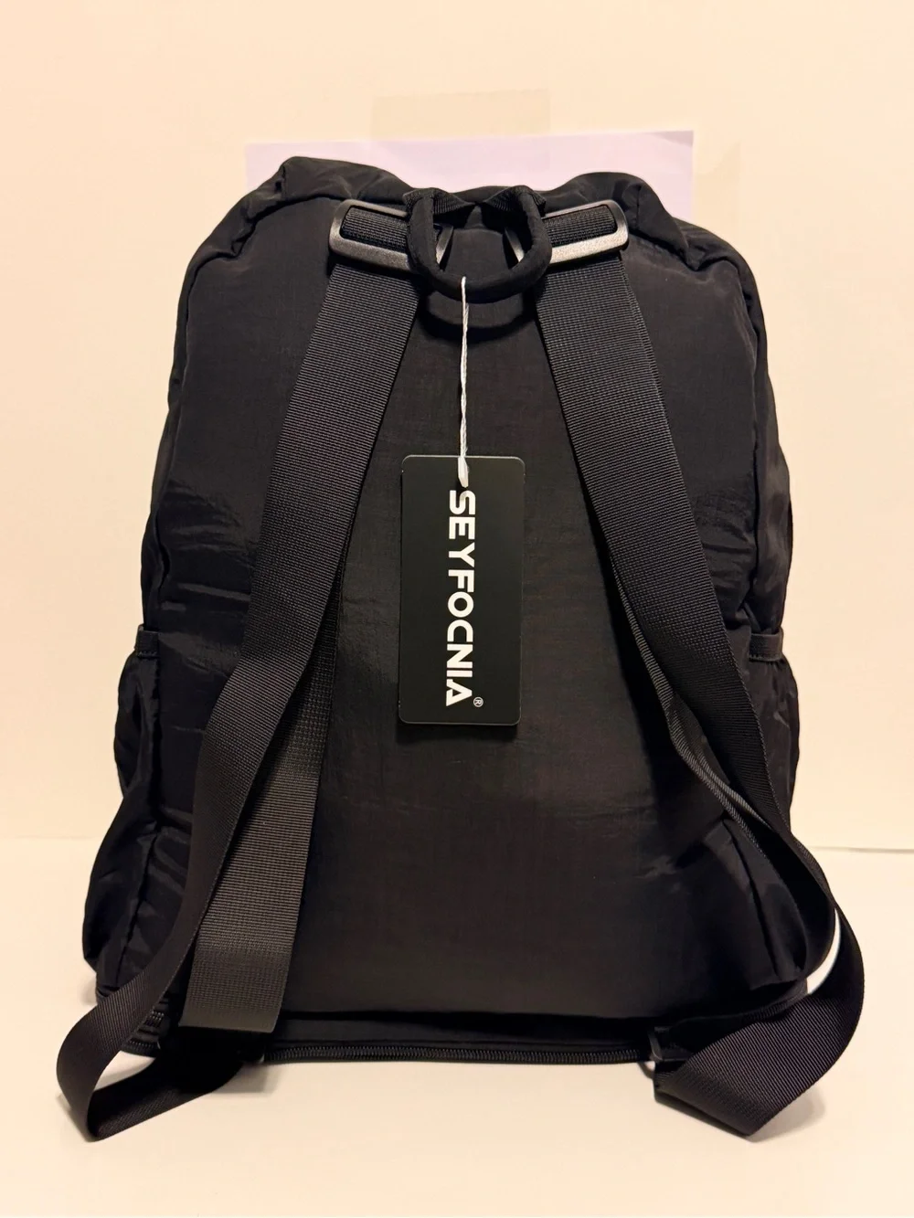 NWT Seyfocnia Unisex Black Lightweight Gym Backpack w/Shoe Compartment